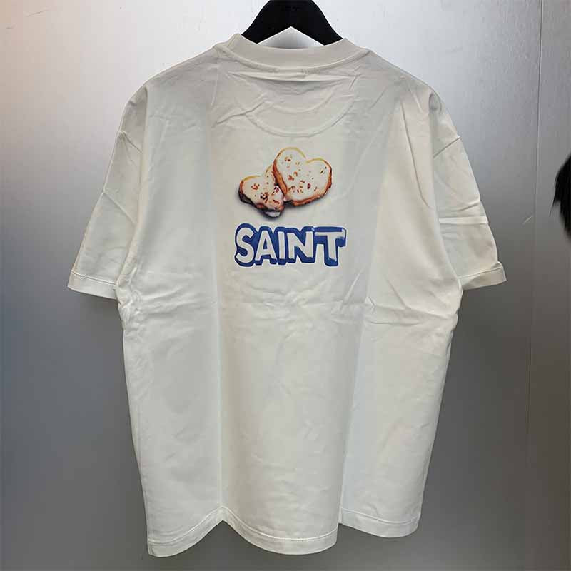 SAINT MICHAEL Vintage T Shirt Cookie Print Short Sleeve