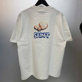SAINT MICHAEL Vintage T Shirt Cookie Print Short Sleeve