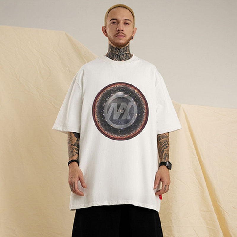 Men T Shirt Hip Hop Casual Short Sleeve T-shirt Loose Half-Sleeved T-shirt