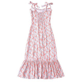 Women Dresses Summer Vintage Small Floral Slim-Fit Suspenders Dress (Xds0414)
