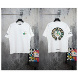Ch hip-hop t shirts high streetch crow short sleeve sanskrit camouflage cross classic loosecasualamerican heavy weight