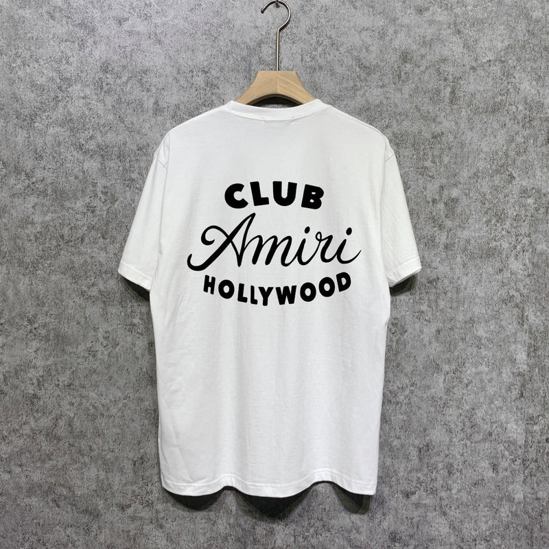 Amiri t shirts hollywood club printing short sleeve
