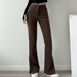 Women Sweatpants Casual Pants Women's Autumn and Winter Retro Bell-Bottom Pants Trousers