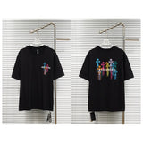 Ch hip-hop t shirts american ch short-sleeved sanskrit cross embroider craft short-sleeved casual high street couple easiest for match