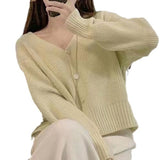 Women Knitwear Autumn and Winter V-neck Sweater Loose Knitted Cardigan