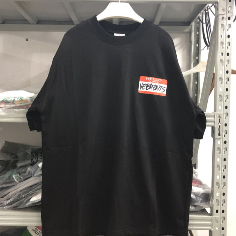 Vetements T Shirts VTM Werther Cute Red Signature Logo Short Sleeve T-shirt