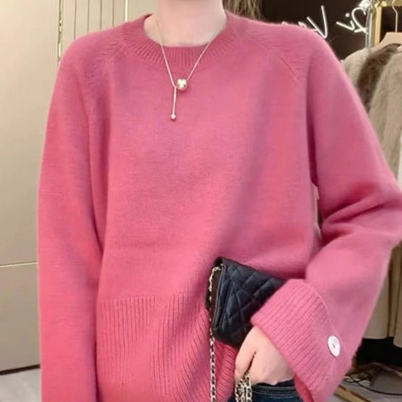 Women Knitted Pullover Loose Knitwear Autumn Winter Coat