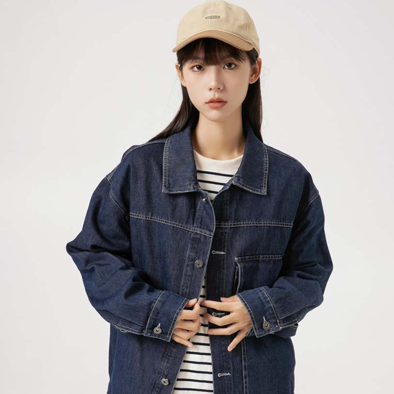 Unisex Jacket Autumn Retro Washed Jeans Jacket