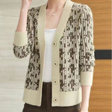 Women Knitwear Autumn and Winter V-neck Sweater Female Loose Knitted Cardigan