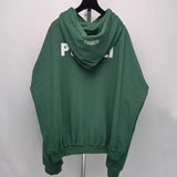 Vetements Hoodie Green Letters Printing plus Velvet Loose Sweater Hoodies