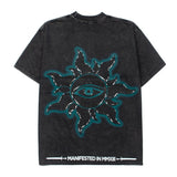 Hip-hop t shirts american retro skull soldier high street trendyloose washed retro distressed short-sleeved t-shirt