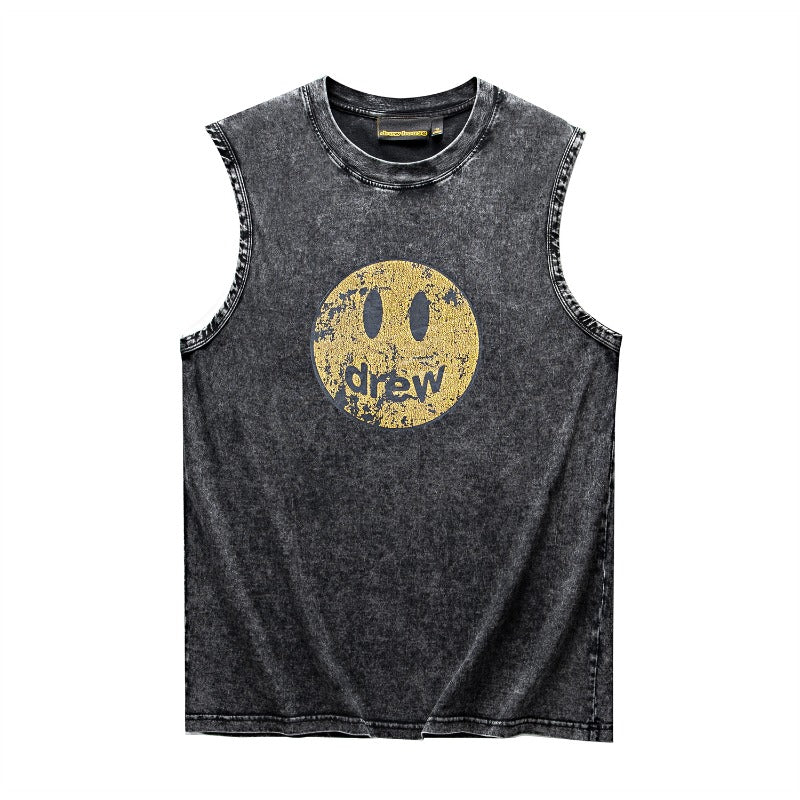Drew house tshirt r d@ew smiley face letter heavyweight washed tank top