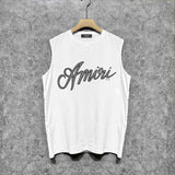 Amiri tank top black and white print