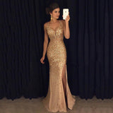 Robe Bridgerton Split Bronzing Dress Long Dress Evening Gown