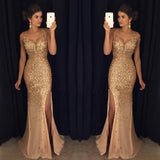 Robe Bridgerton Split Bronzing Dress Long Dress Evening Gown