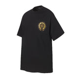 Ch hip-hop t shirts ssch round neck horseshoe splash ink sanskrit letter printing short-sleeved t-shirt high street