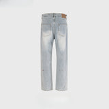 MIJKO Men Vintage Pants MIJKO Women's Men's Slim-Fit Button-Up Pants High Street Jeans