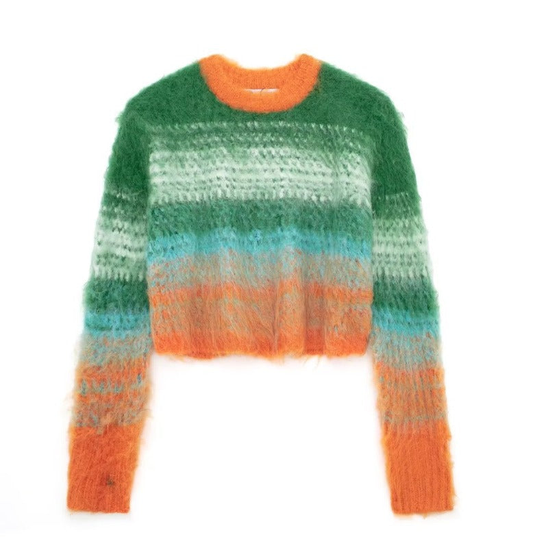 Women Sweater Knitwear round Neck Sweater Autumn Loose Hood Short Sweater