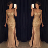 Robe Bridgerton Split Bronzing Dress Long Dress Evening Gown