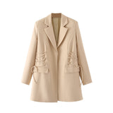 Women Suits Autumn Drawstring Suit Coat Suit