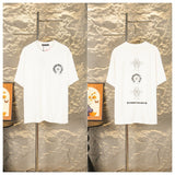 Ch hip-hop t shirts ch short-sleeved heavy weight cross horseshoe patch embroidery distressed round neck short-sleeved american high street