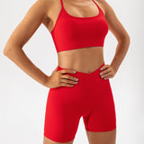 Women Yoga Sports Shorts Fitness Threaded Tight Shorts
