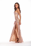 Women's Evening Gown Sexy One-Shoulder Backless Slit Sequins Dress Nightclub Dress