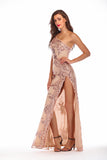 Women's Evening Gown Sexy One-Shoulder Backless Slit Sequins Dress Nightclub Dress