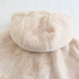 Women Jacket Autumn and Winter Faux Fur Hooded Zipper Jacket Short Coat