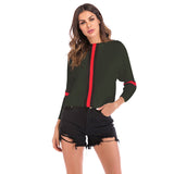 Women Knitted Sweater Autumn Long Sleeve Striped Patchwork Knitting Sweater Coat