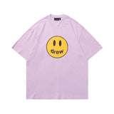 Drew house tshirt r collection d@ew smiley face letter print crew neck pullover short sleeve wholesale single piece