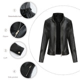 Red Leather Jacket Spring and Autumn Hooded Leather Coat Women's Detachable Hat Windproof Jacket