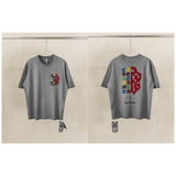 Ch hip-hop t shirts ch short-sleeved classic washed sanskrit cross stereo heavy industry patch embroidery high street