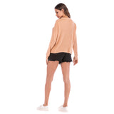 Women Knitted Sweater Autumn Sweater V-neck Top Women's Loose
