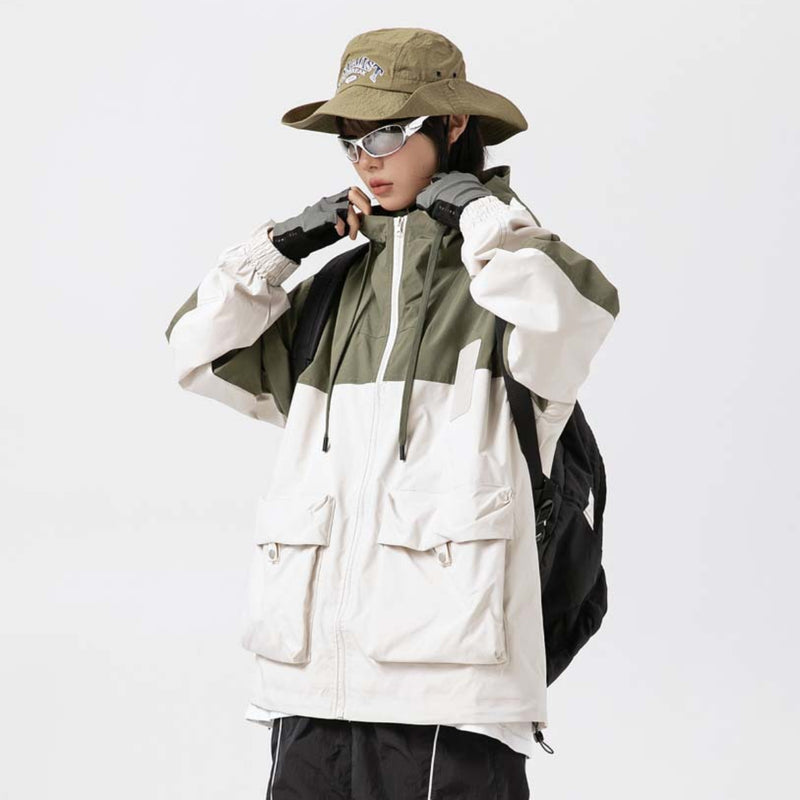 Unisex Jacket Fall Color-Blocking Shell Jacket Jacket