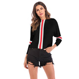 Women Knitted Sweater Autumn Long Sleeve Striped Patchwork Knitting Sweater Coat
