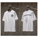 Ch hip-hop t shirts ch crow couple style front and rear horseshoe embroider hot diamond t-shirt short-sleeved casualtrendyeasiest for matchamerican style