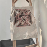 saint m t shirts s.m. flame skull graphic crewneck pullover t-shirt