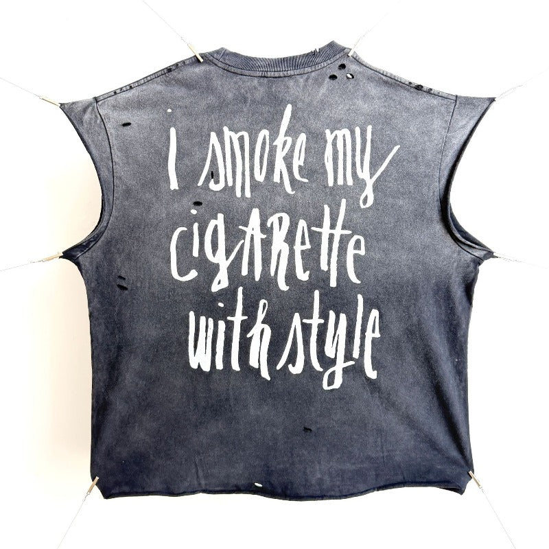 saint m t shirts s.m letter print limited edition pullover casual tank top