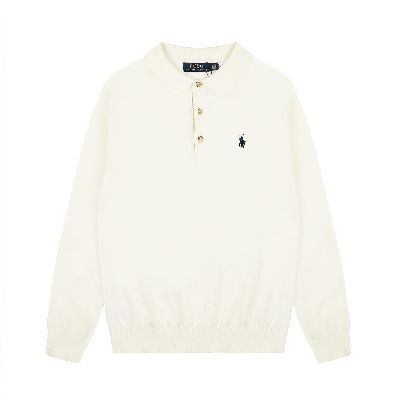 Rl ralph lauren polo collar wool sweater - warm women's fall/winter button-down casual loose knit