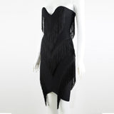 Women Evening Dress Sexy Tassel Formal Dress V-neck Bandage One-Piece Dress