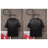 Ch hip-hop t shirts ch short-sleeved washed distressed laser burnt patch embroidery couple loosecasual high street
