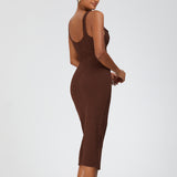 Women's Evening Dress Bandage One-Piece Dress Square Collar Sleeveless Sexy Slim Fit Camisole Gown