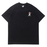 Hip-hop t-shirts: american high street style, short sleeve, cute boxing rabbit cartoon print, loose fit, crew neck, trendy short sleeve tee