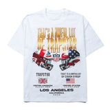 Hip-hop t-shirts: american spring/summer short-sleeve hip-hop casual loose fit rapper helmet print streetwear t-shirt
