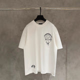Ch hip-hop t shirts high streetch short sleeve cross embroiderlogosloosecasualamerican heavy weight short sleeve