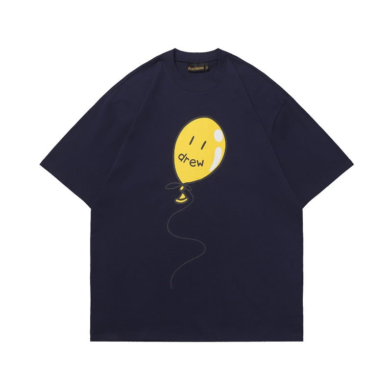 Drew house tshirt summer streetwear brand d@ew cartoon balloon graphic crew neck pullover casual short sleeve wholesale single piece