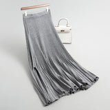 Women Knitted Skirt Split Skirt