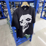 saint m t shirts s.m skull letter graphic crew neck pullover short sleeve t-shirt