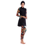Muslim Bathing Suits Muslim Swimsuit Long Sleeve Trousers Three-Piece Set Sun Protection without Chest Pad